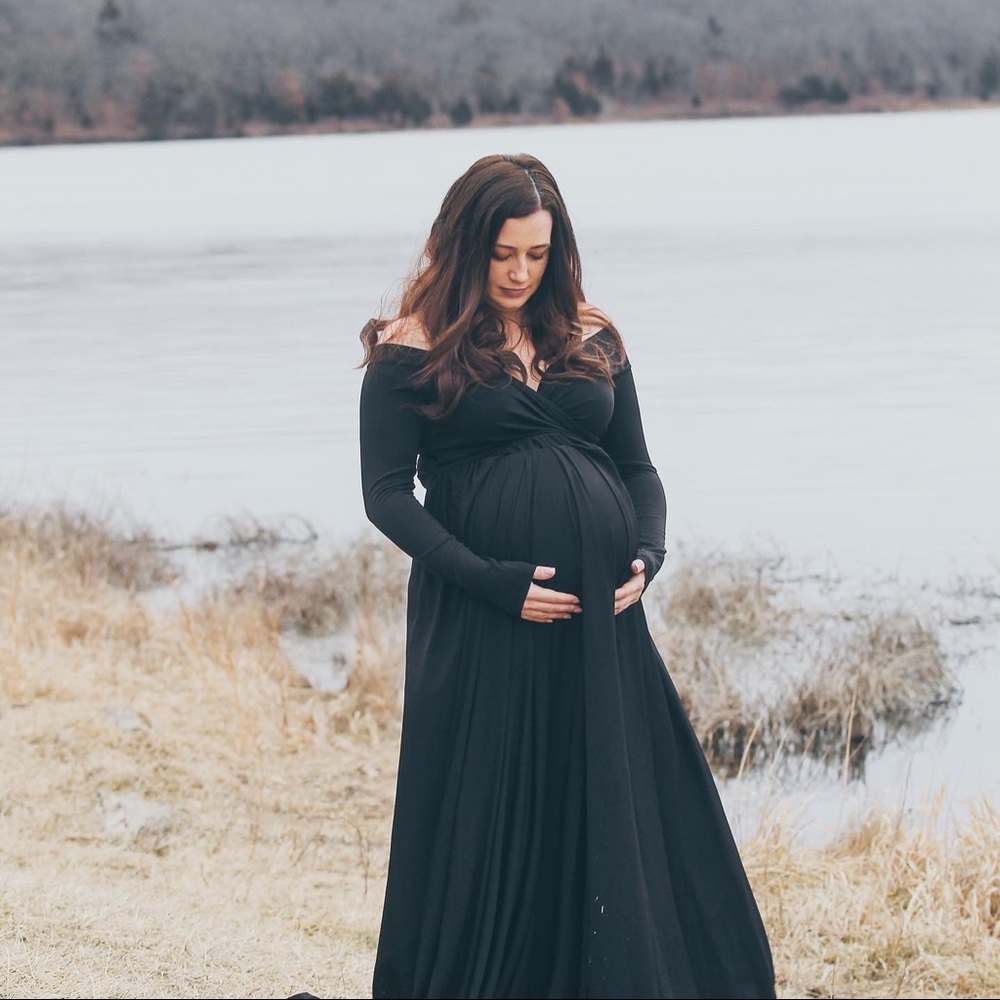 Long black Maternity dress